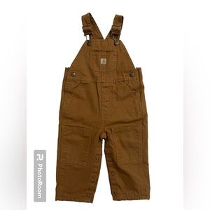 Toddler Carhartt Overalls Size 18M Brown Flannel Lined